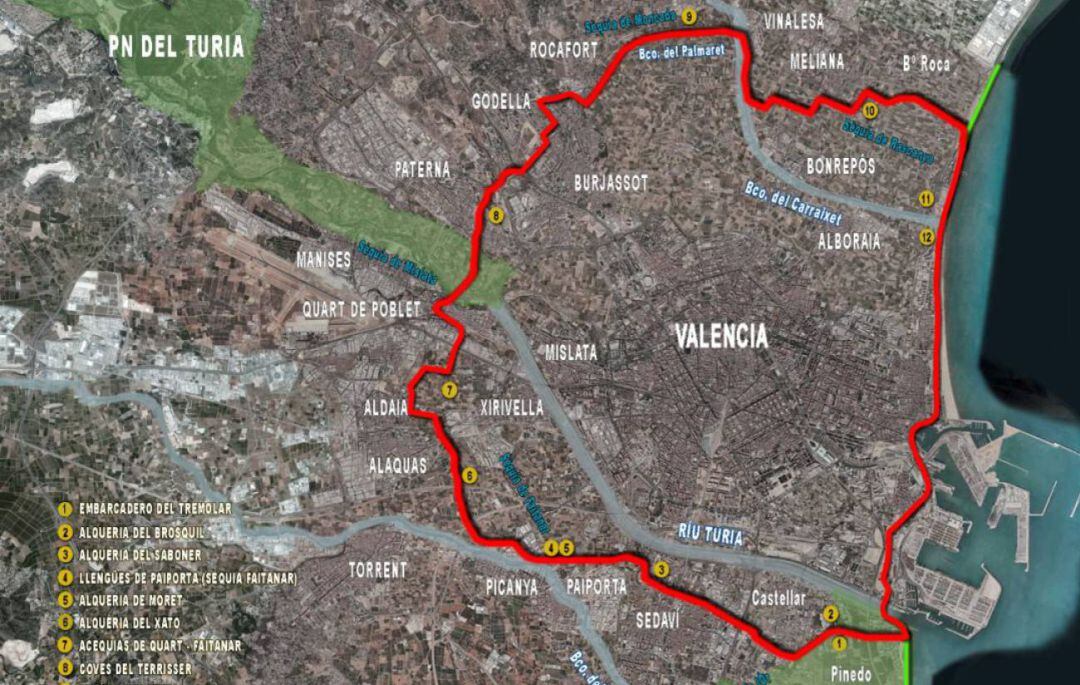 Plano del Anillo verde metropolitano