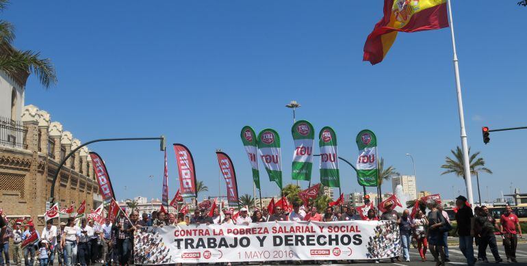 Manifestación del 1 de mayo por la calles de Cádiz