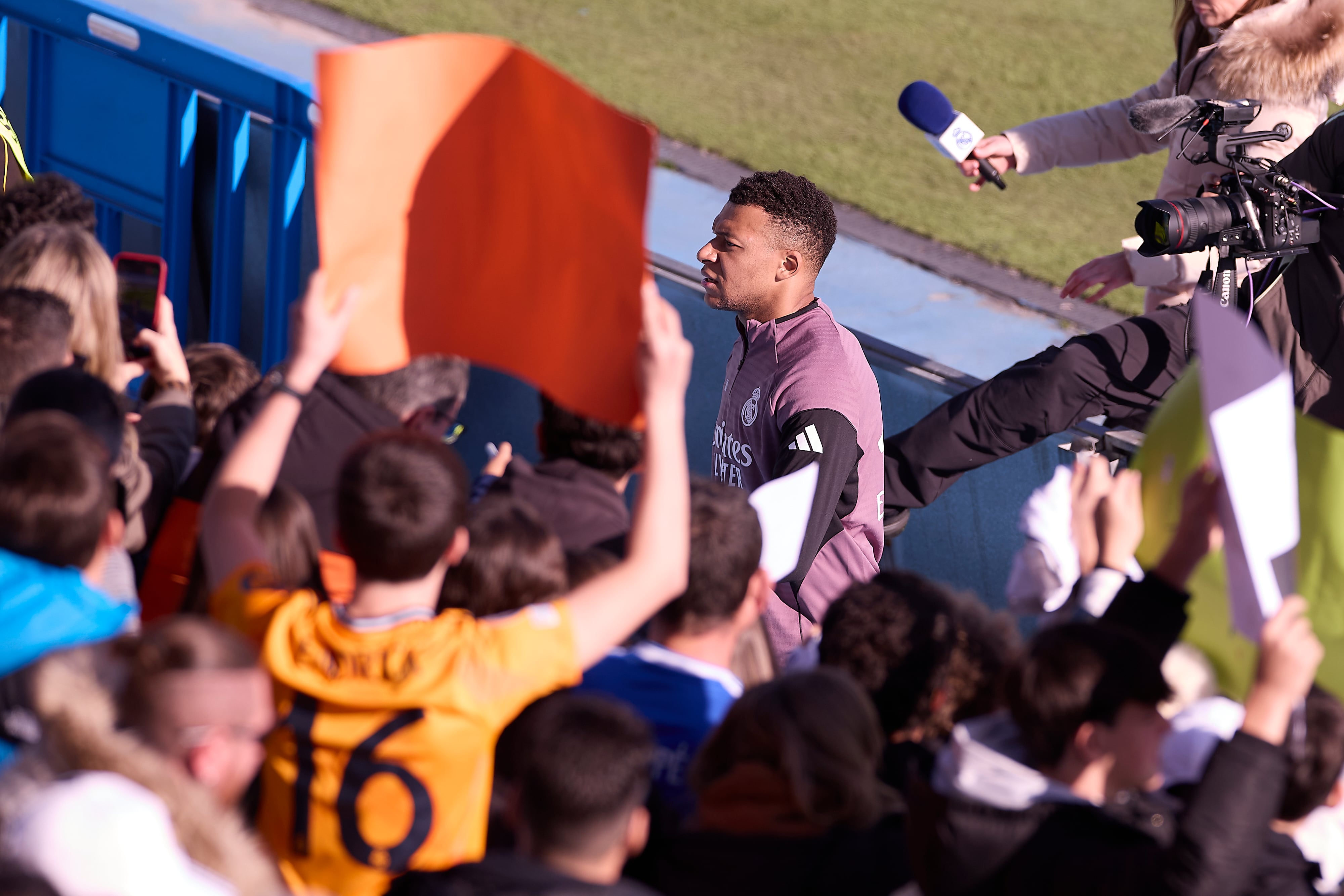 Kylian Mbappé, durante un entrenamiento con el Real Madrid. (Federico Titone/SOPA Images/LightRocket via Getty Images)
