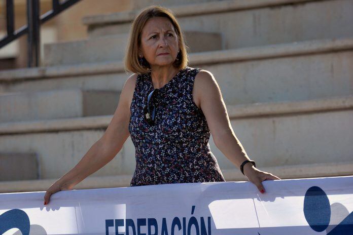 Marian Rueda durante un acto en su etapa como concejala de Deportes en el Ayuntamiento de Segovia