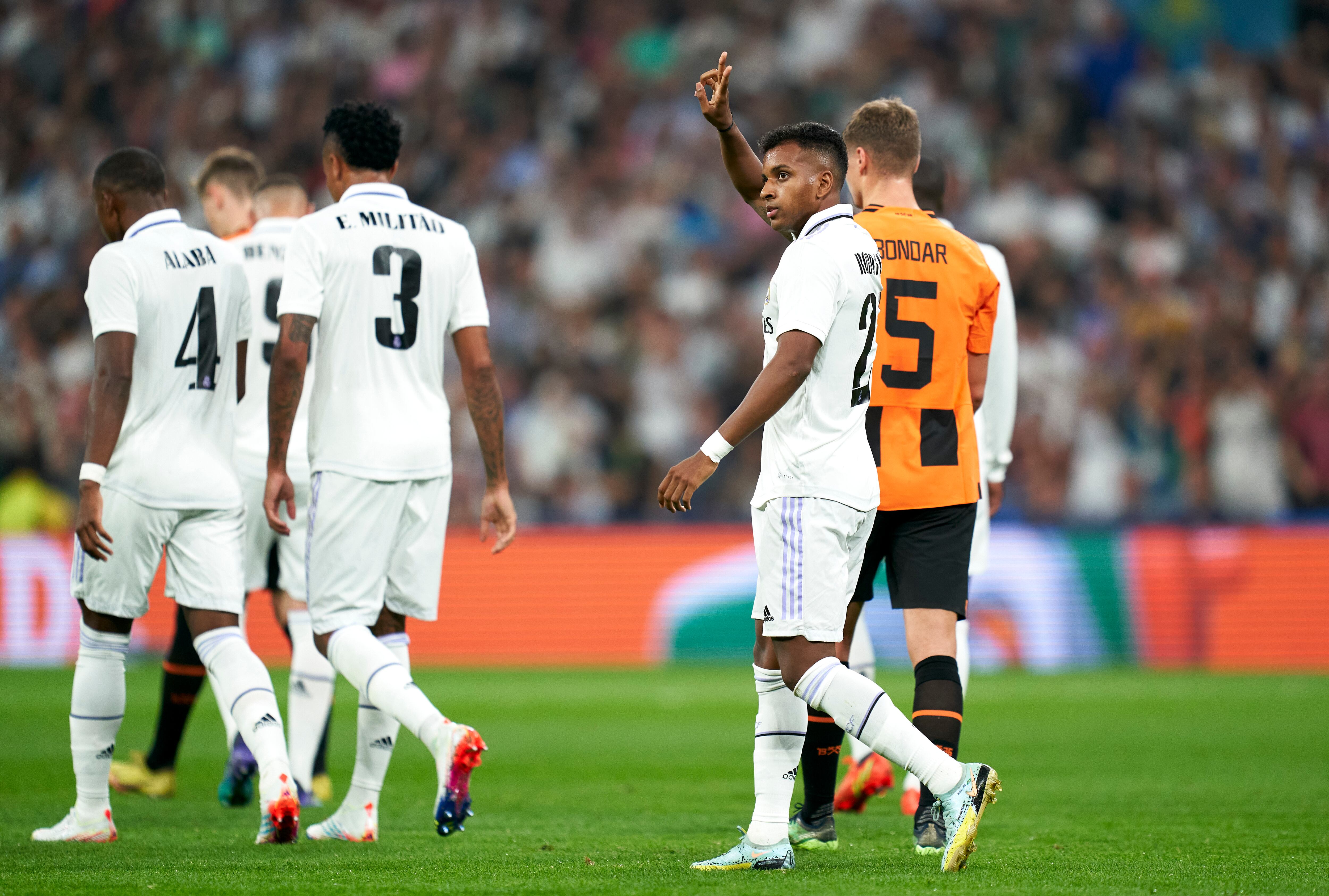 Rodrygo celebra su tanto ante el Shakhtar Donetsk.