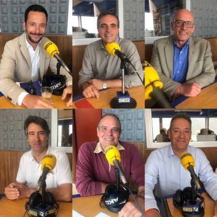 Los candidatos antes de comenzar el Debate