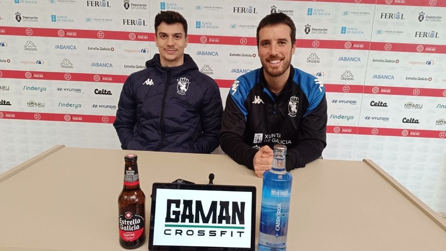 Gabriel Penezio y Gerard Casas, este miércoles en rueda de prensa (foto: O Parrulo Ferrol FS)