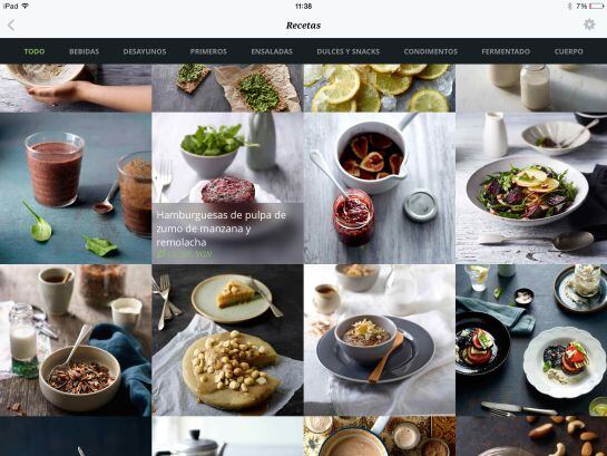 La aplicación ‘Whole Pantry’ muestra recetas vegetarianas