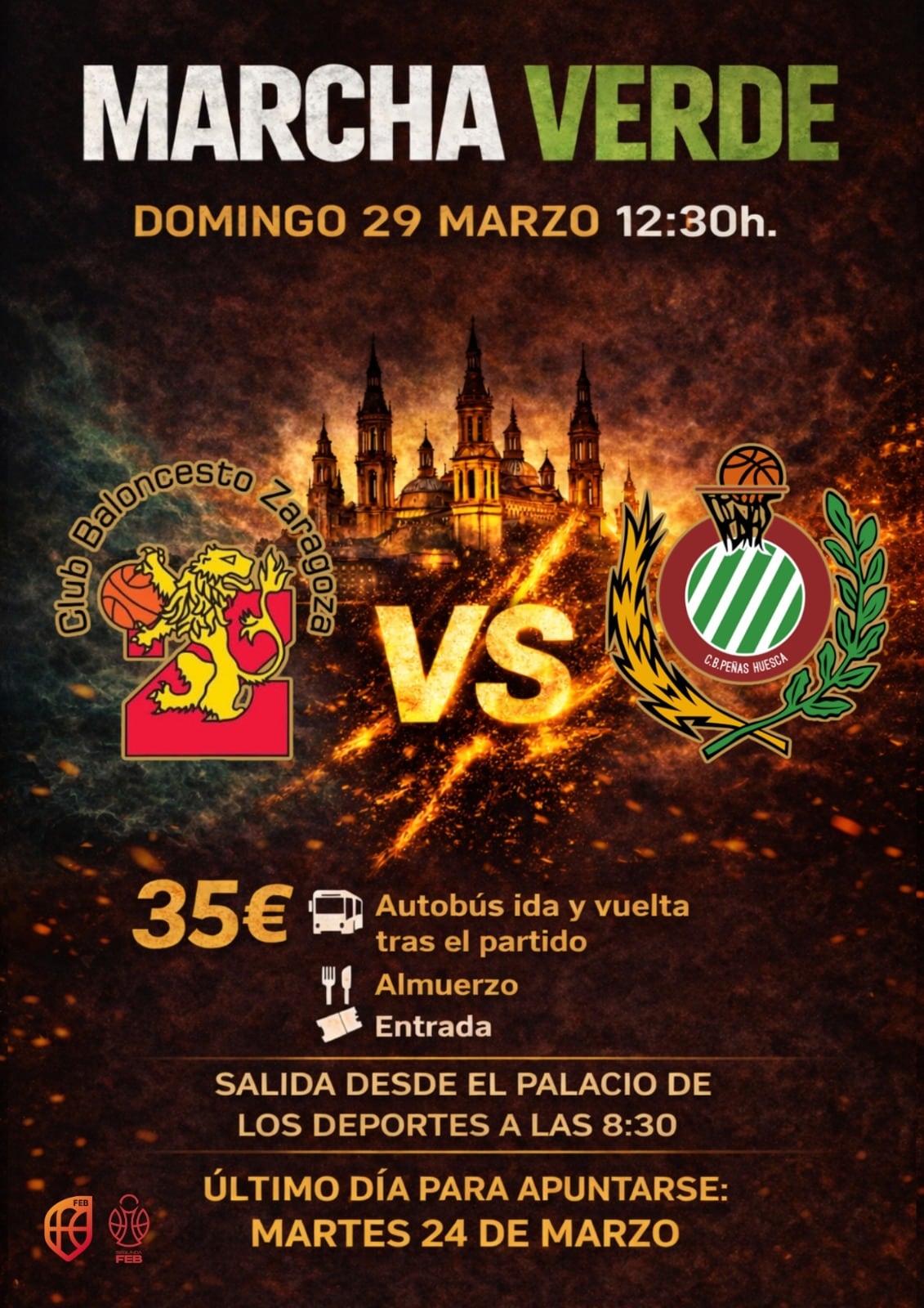 Marcha Verde del CB Peñas a Zaragoza