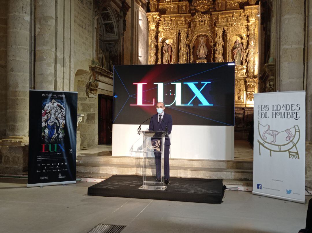 Javier Ortega, Consejero de Cultura y Turismo, durante la presentación de Las Edades del Hombre