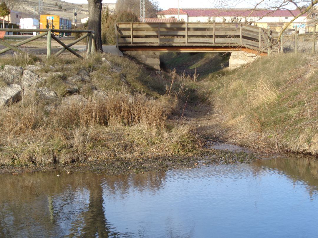 El arroyo desemboca en el Riaza a la altura del parque &#039;Alforjillas&#039;