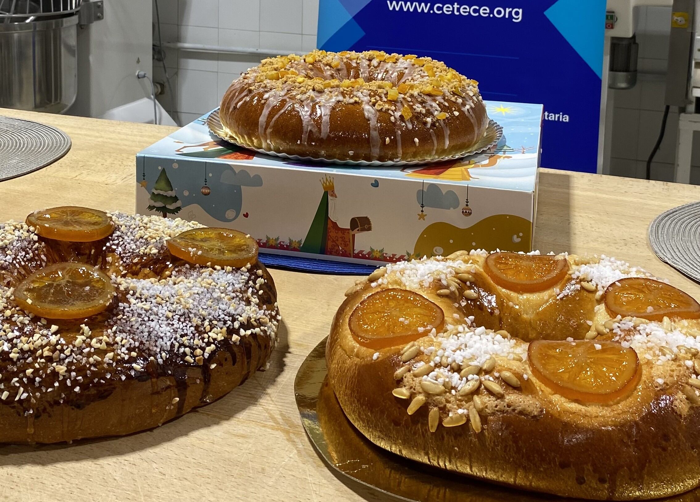 Los tres roscones ganadores del concurso organizado por el Centro Tecnológico de Cereales