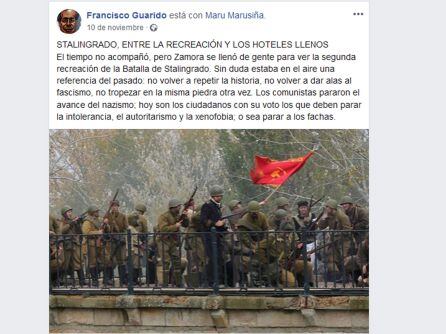 Post de la cuenta de facebook de Francisco Guarido objeto de la denuncia