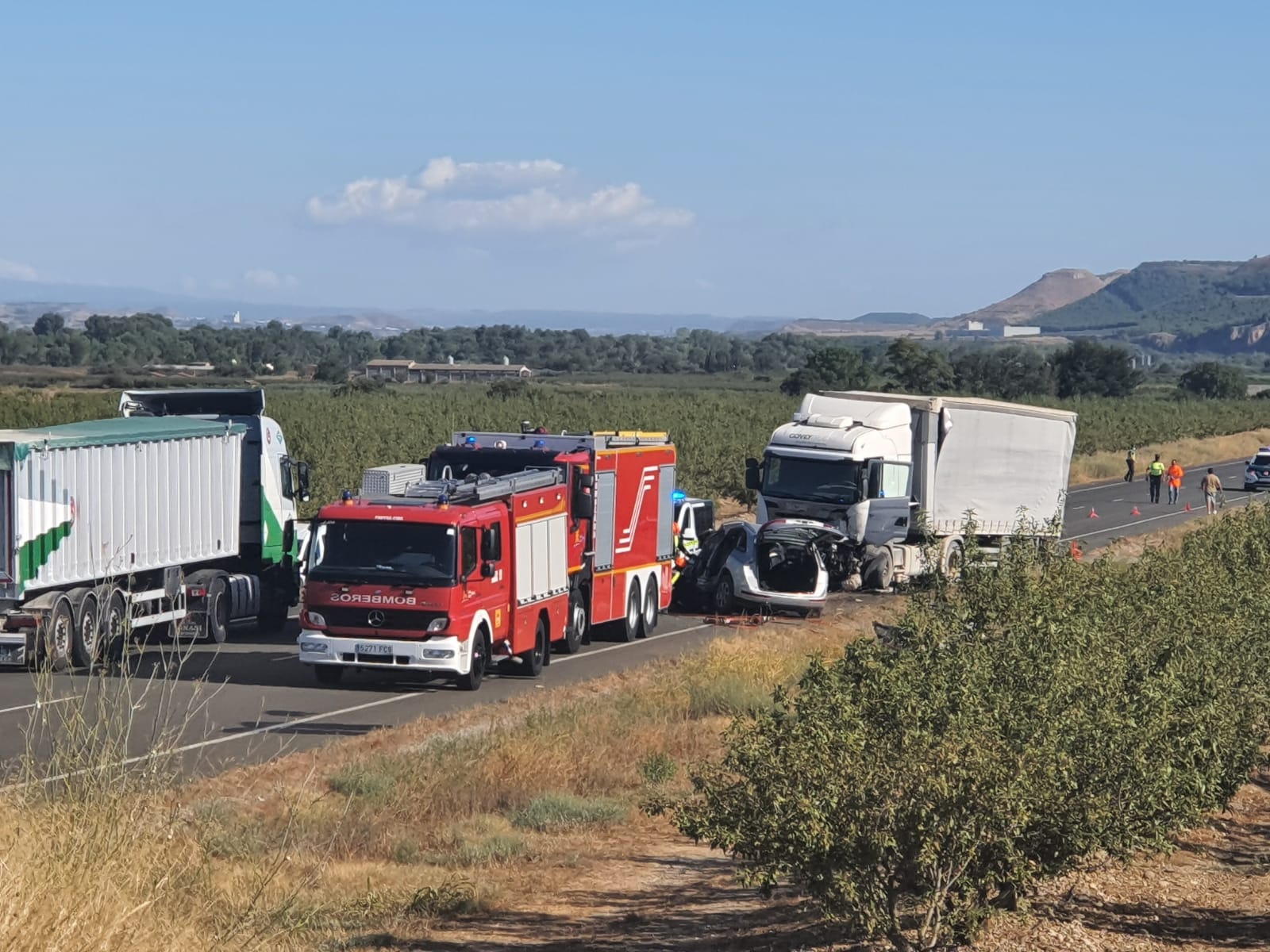 Imagen del accidente que se produjo cerca de Chalamera