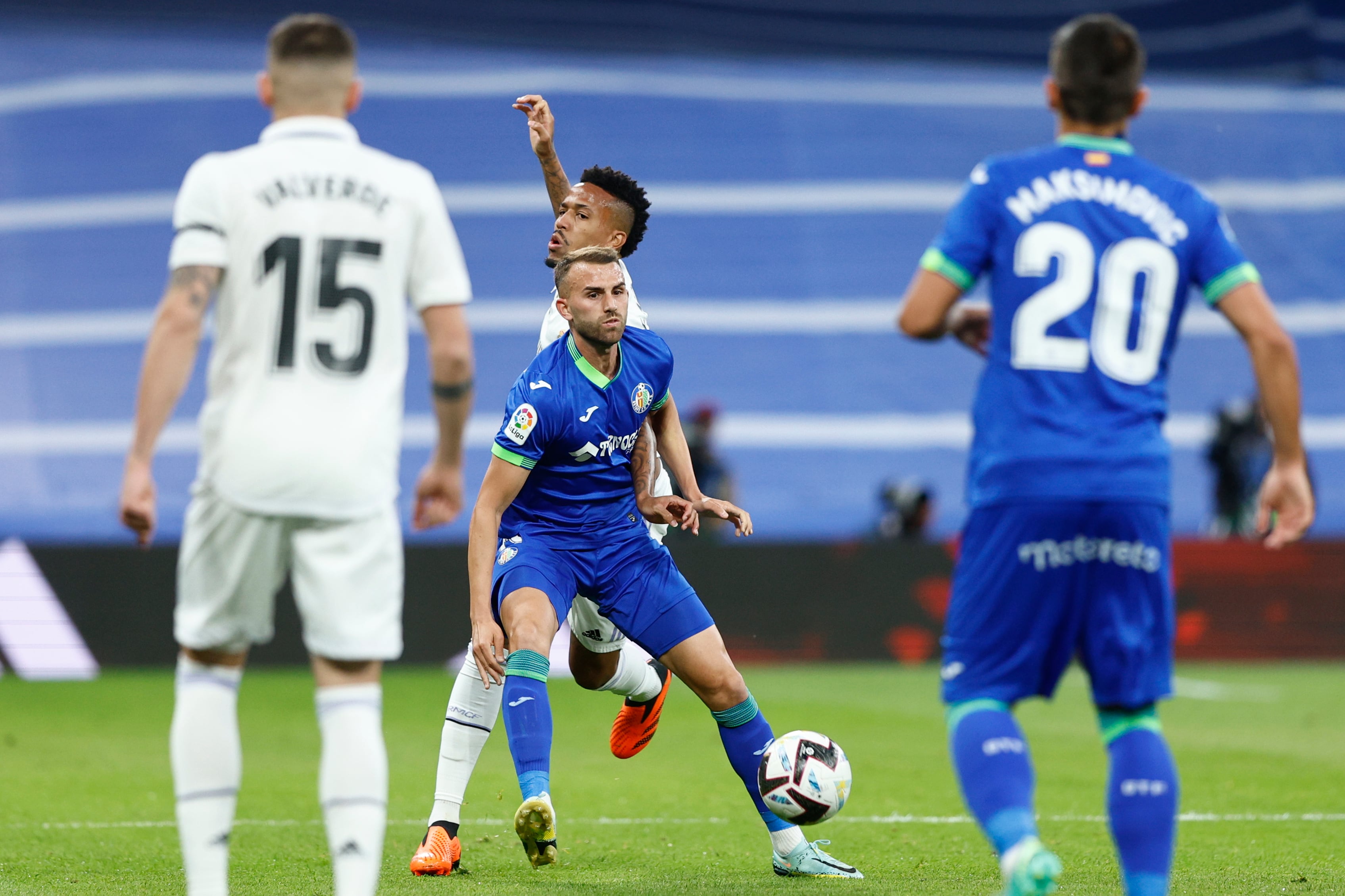 Partido Real Madrid - Getafe, Borja Mayoral en el estadio Santiago Bernabéu la pasada temporada. EFE / Rodrigo Jiménez.