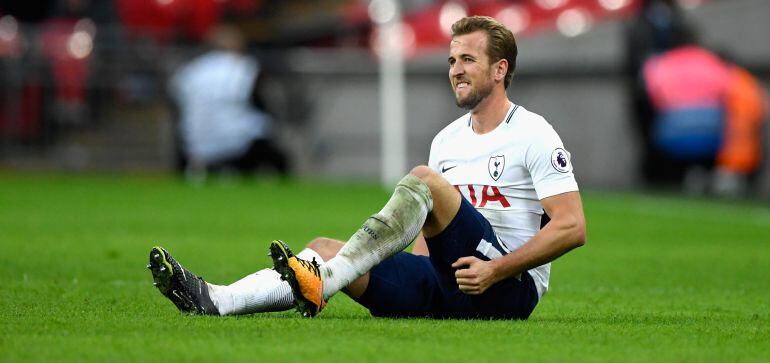 Harry Kane, en un partido entre el Tottenham y el Liverpool.