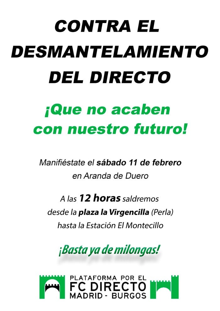 Cartel que anuncia la manifestación del sábado