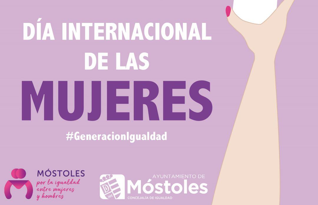 Cartel institucional de Móstoles con motivo del Día Internacional de la Mujer