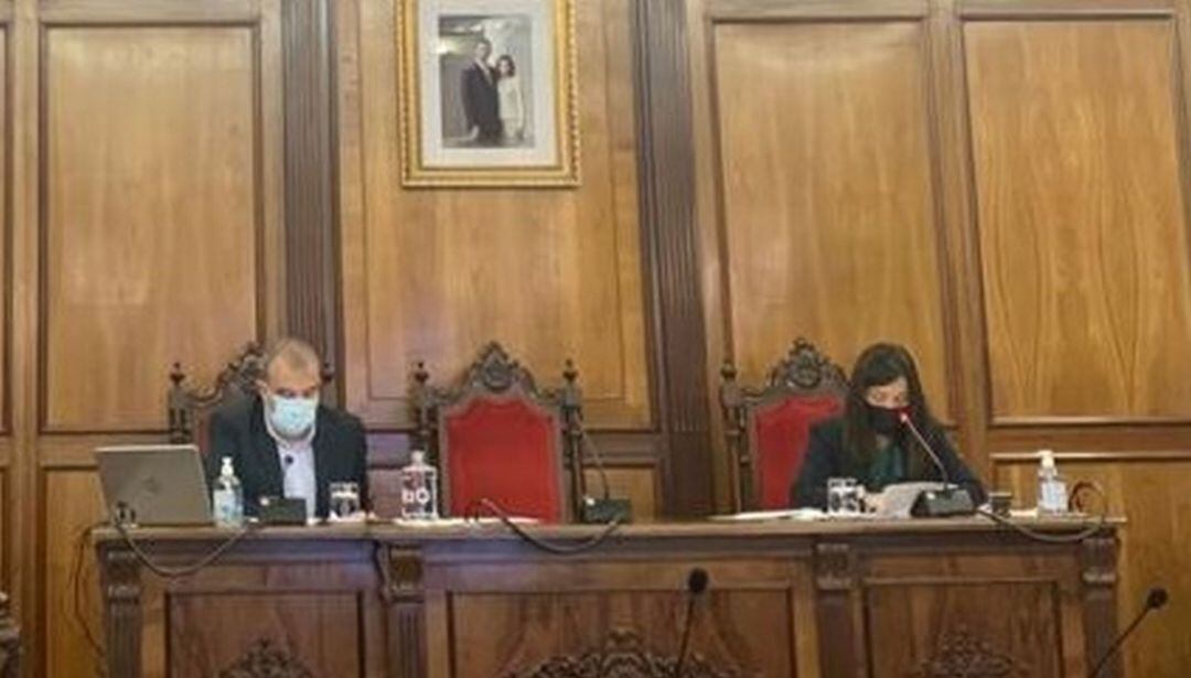 Lorena Zamorano, presidiendo el último pleno municipal el pasado 12 de abril