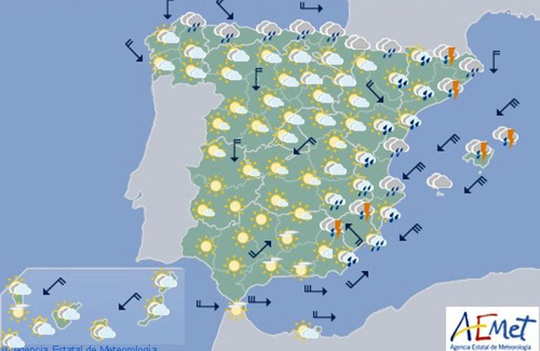 Mapa significativo elaborado por la Agencia Estatal de Meteorología (AEMET) 