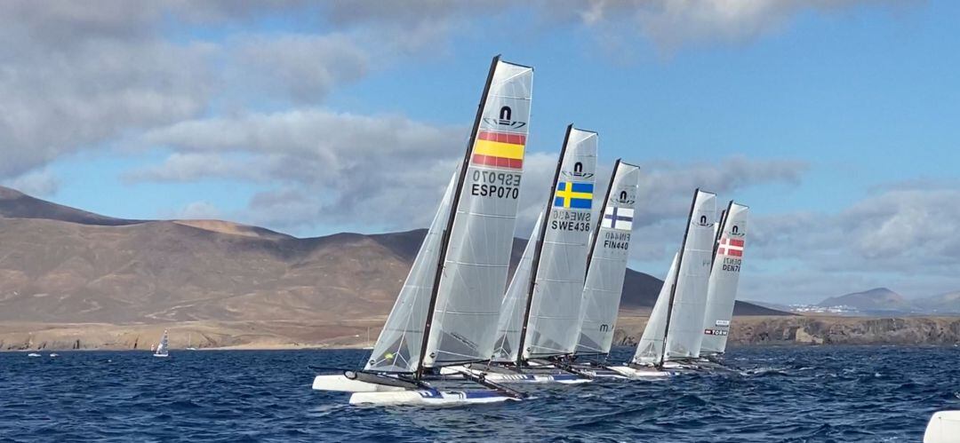 Regata de la clase Nacra celebrada recientemente en Lanzarote.