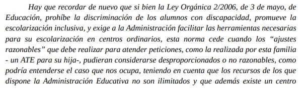 Respuesta de Educación al Procurador del Común en el caso de Noa