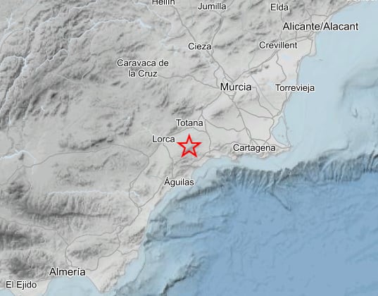 Un terremoto de dos grados de magnitud se siente en Lorca y Totana