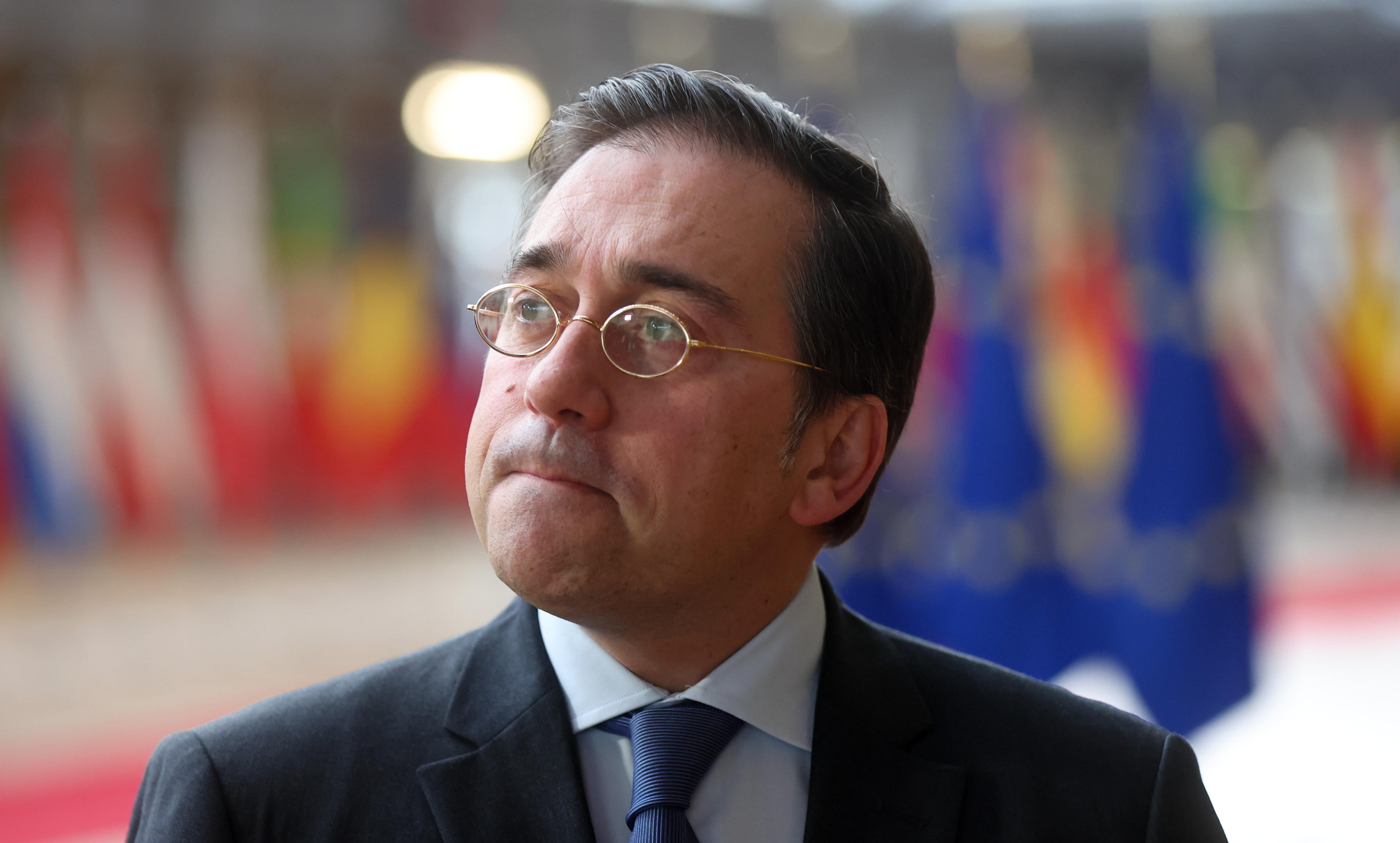 El ministro de Asuntos Exteriores, José Manuel Albares, en Bruselas.