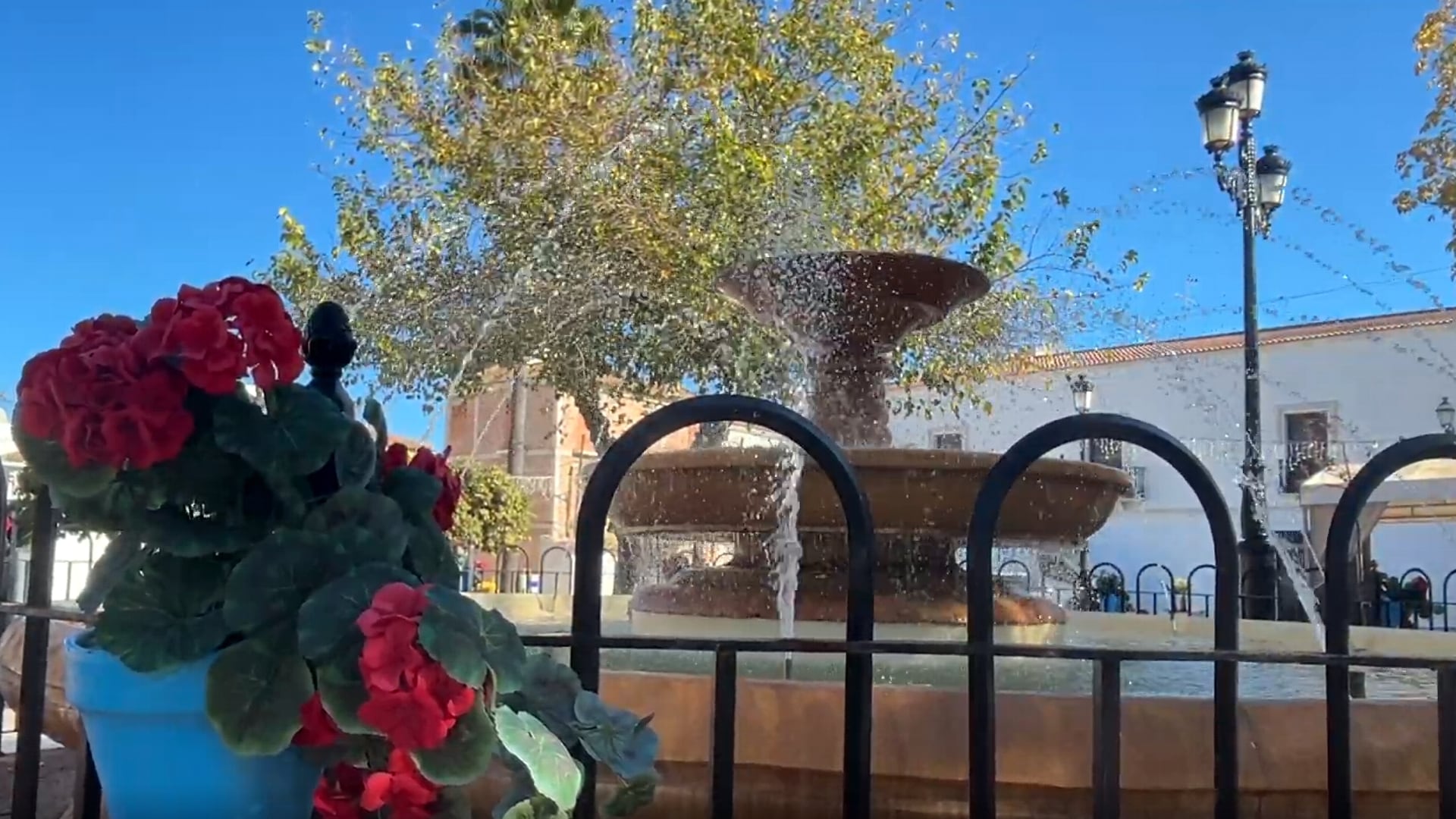 Fuente de agua en funcionamiento en Sierra de Yeguas