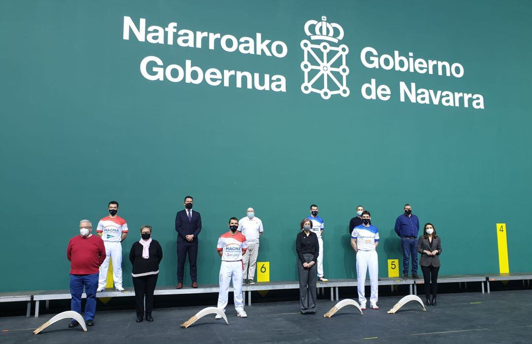 Presentación de las actividades de la Fundación Remonte en el Navarra Arena con presencia de representates institucionales, pelotaris y patrocinadores 