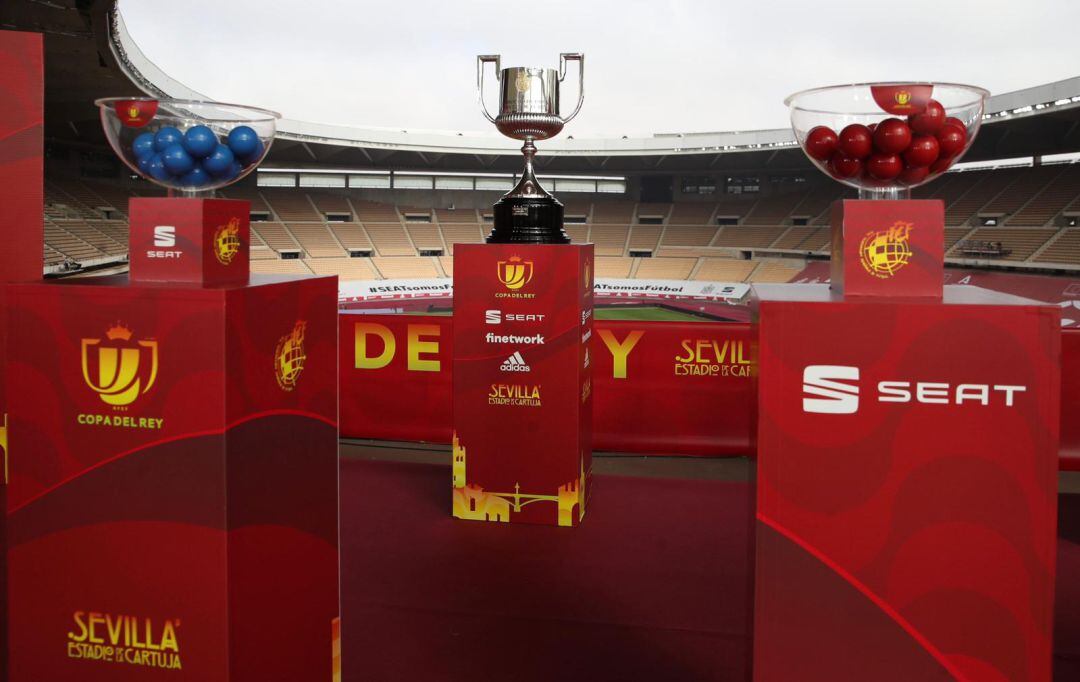 Imagen del sorteo de la Copa del Rey en La Cartuja