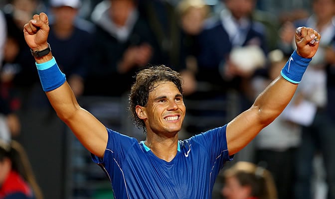 Nadal celebra el pase a la final de Roma