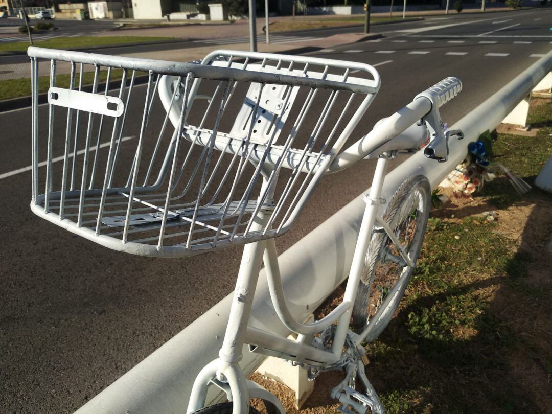 La agrupación de ciclistas ha colocado una bici blanca en el lugar donde murió el joven de 16 años