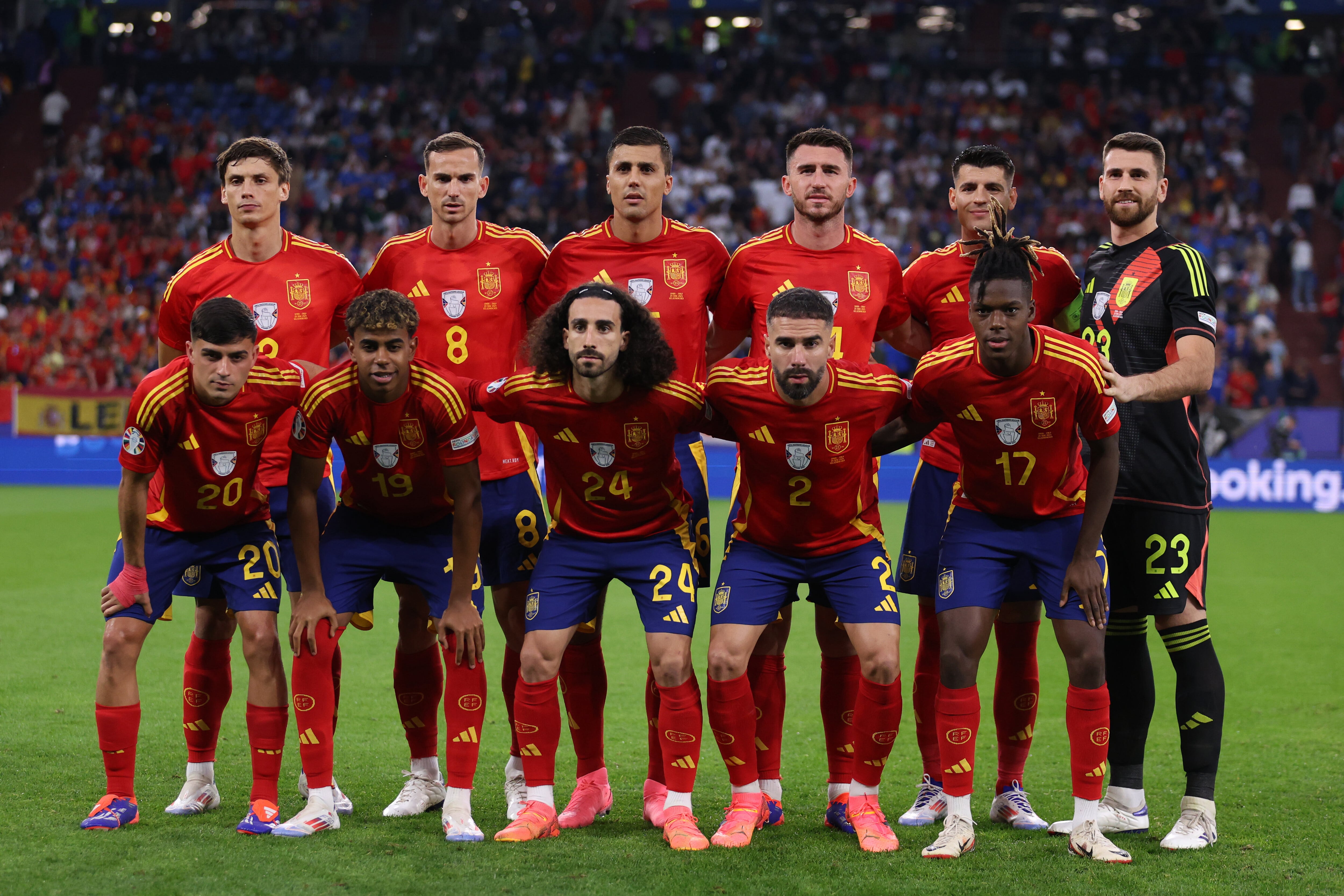 Once titular de la selección española para su partido ante Italia de la Eurocopa 2024