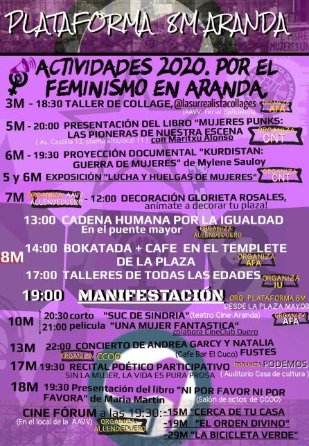 Cartel anunciador de las actividades