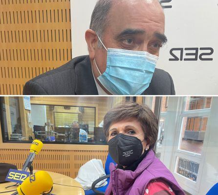 Juan Ramón Calero y Rosa Peñalver viviendo en los estudios de Radio Murcia la segunda jornada del debate y votación de la moción de censura fallida contra el PP