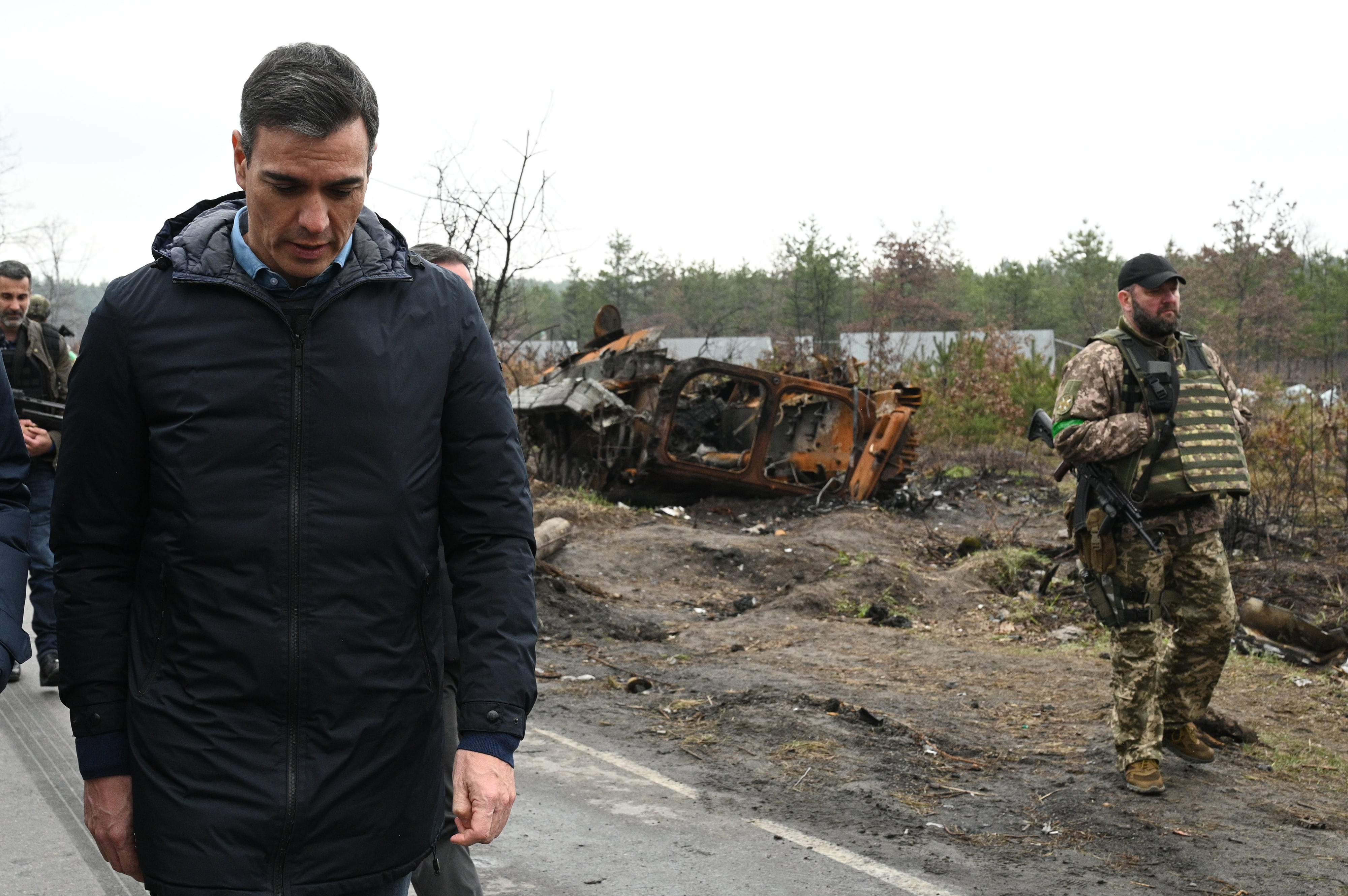 Imagen de la visita de Pedro Sánchez a Ucrania este jueves