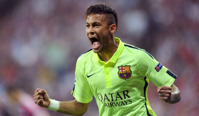 Neymar celebrando un gol con el FC Barcelona