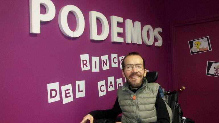 Pablo Echenique, en la sede de Podemos Aragón