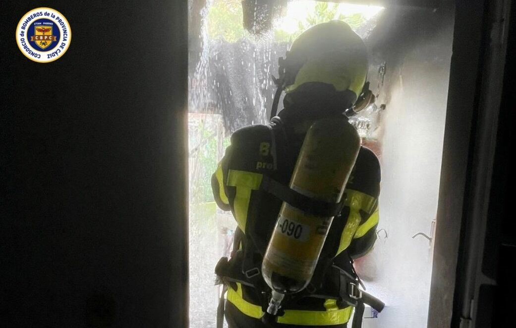 Actuación de un bombero en el suceso