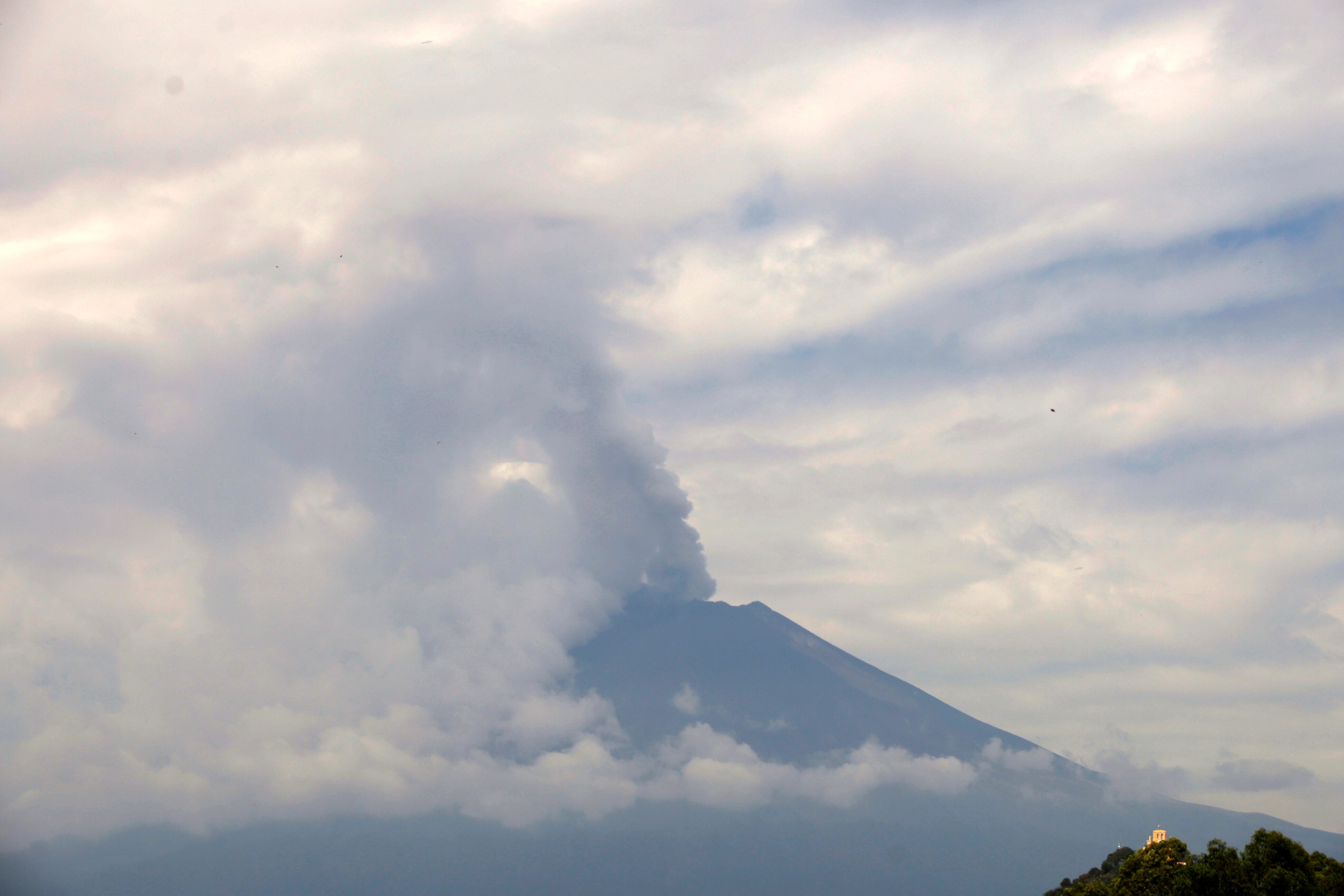 El volcán Popocatépetl de México hace unos días