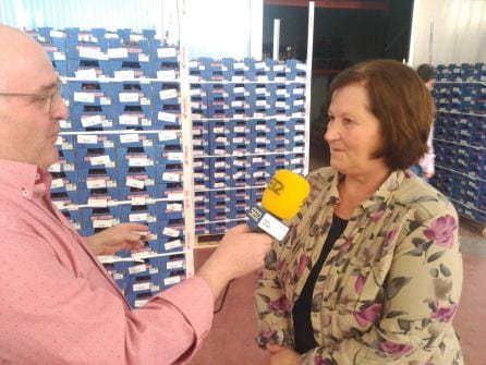 Momento de la conversación con Francisca Reche