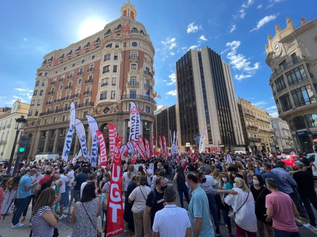 Concentración llevada a cabo este martes en València