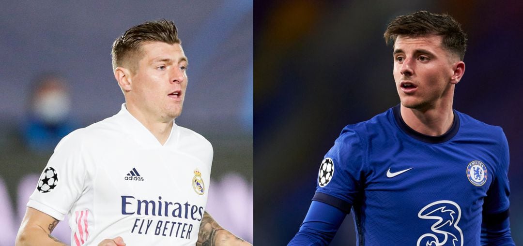 Kroos y Mount, durante la eliminatoria entre Real Madrid