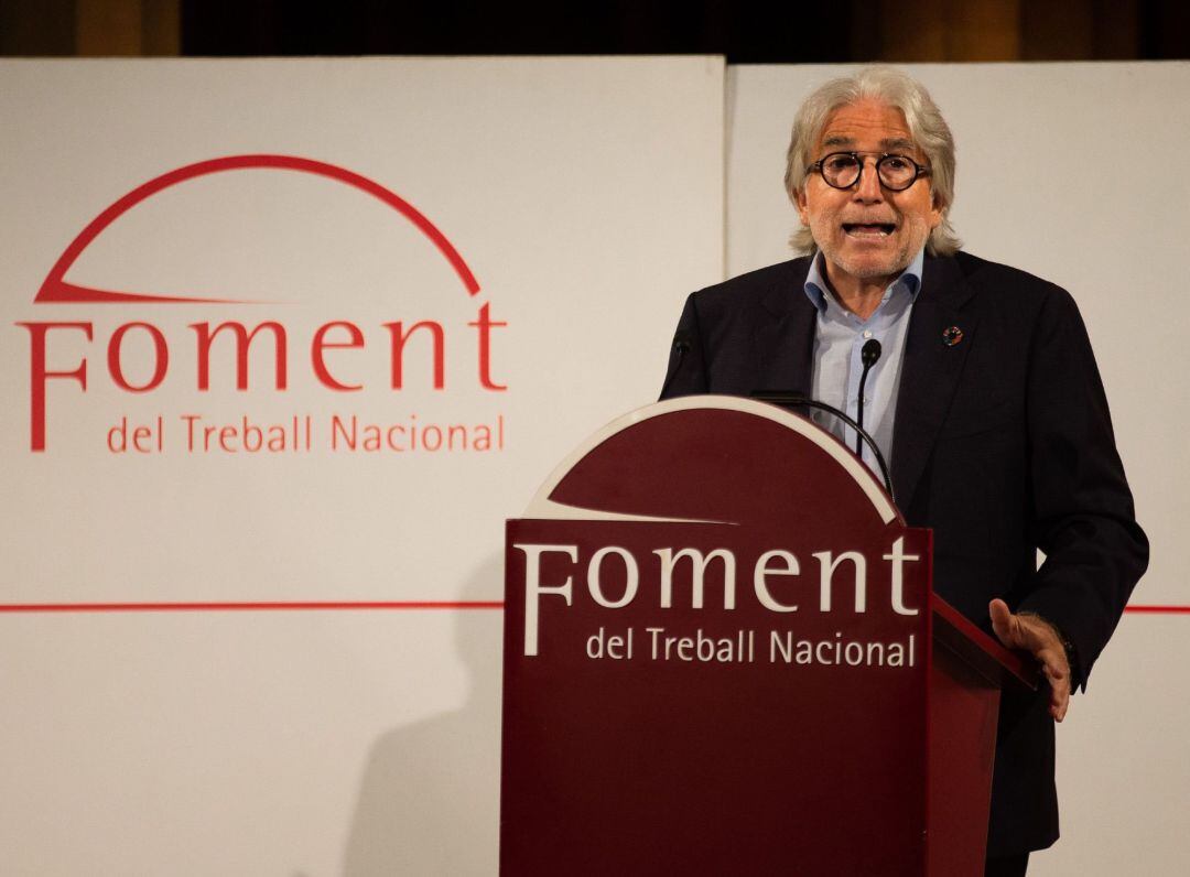 El president de Foment del Treball, Josep Sánchez Llibre, durant l&#039;acte
