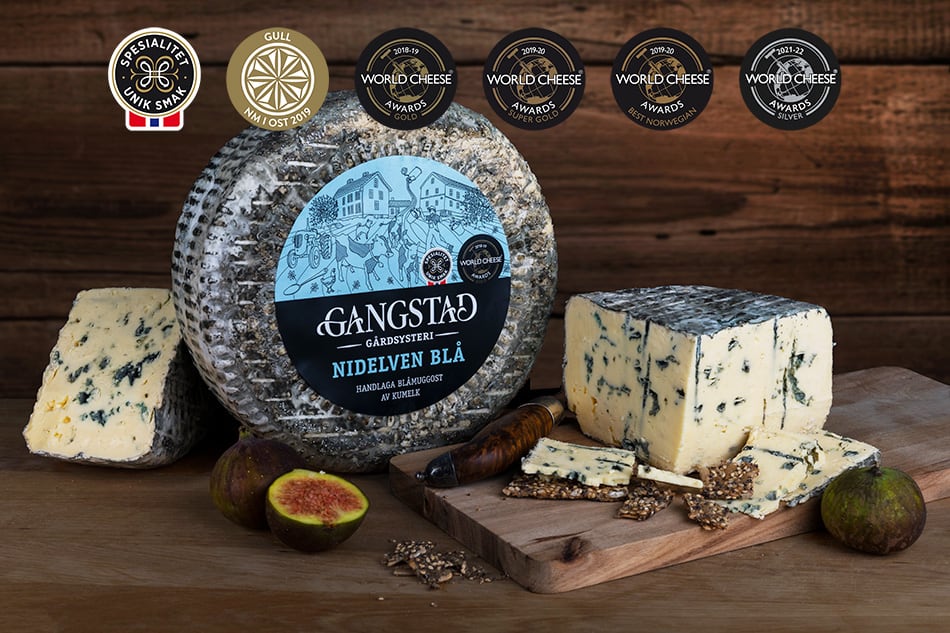 Queso Nidelven Blå, de la quesería noruega Gangstad Gårdsysteri.