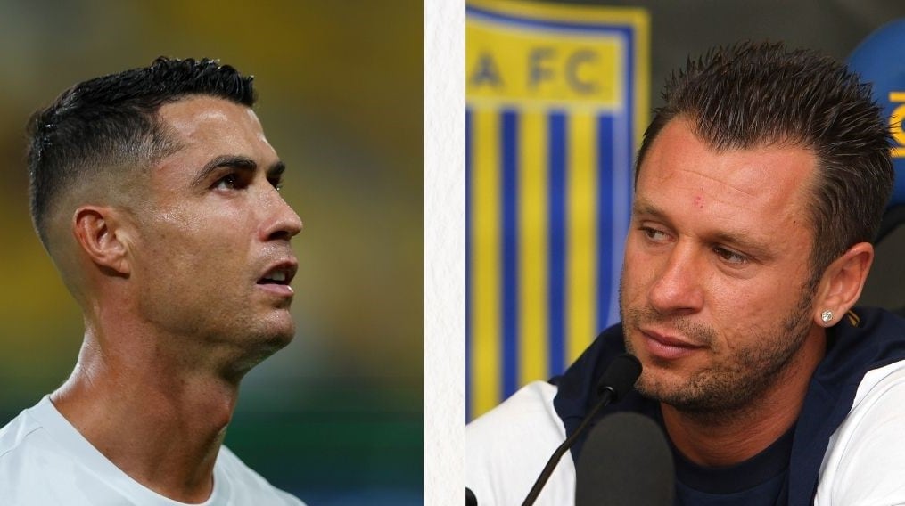 Cristiano Ronaldo y Antonio Cassano. (Getty Images)