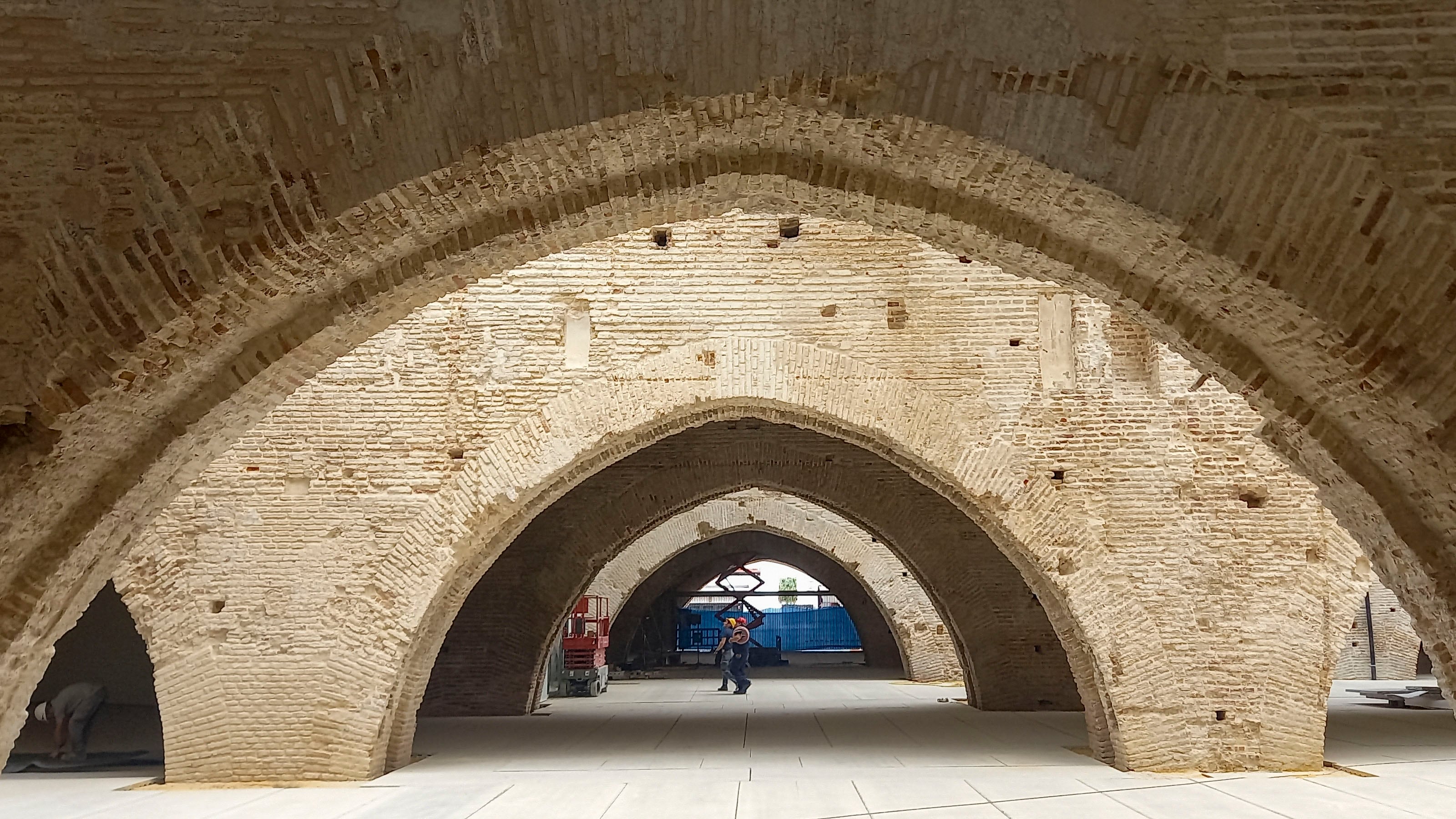 Vista de la finalización de las obras de restauración de las emblemáticas Reales Atarazanas de Sevilla. EFE