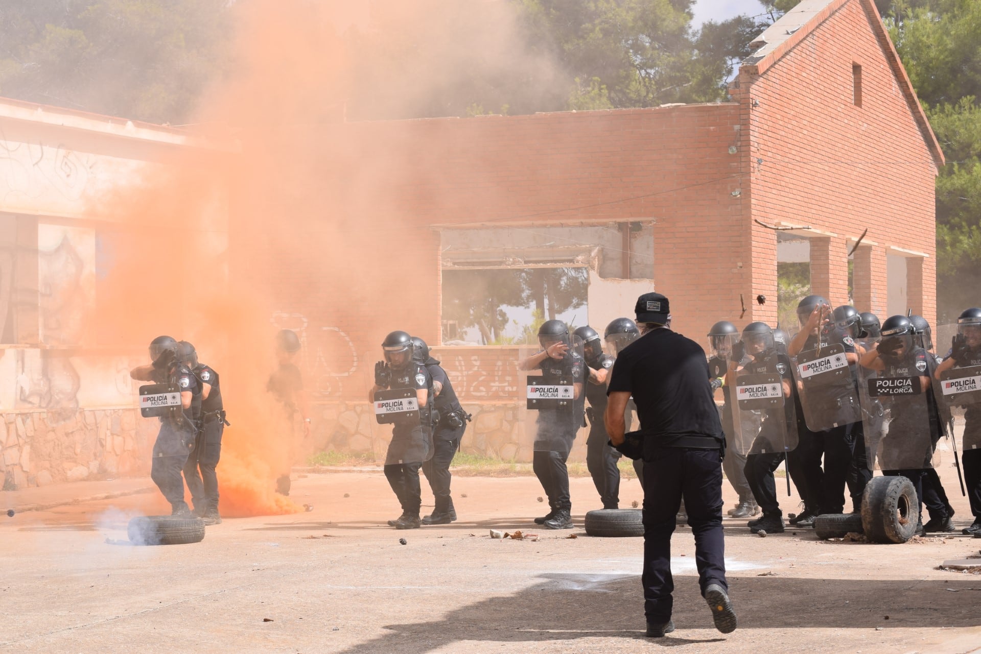 Momento de una intervención policial