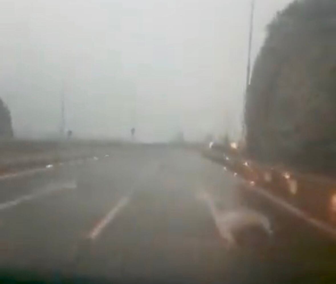 Un momento de las intensas lluvias este miércoles en Málaga