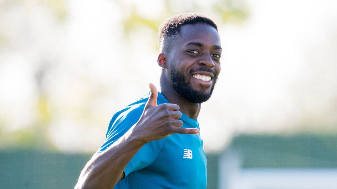 Iñaki Williams en un entrenamiento del Athletic Club