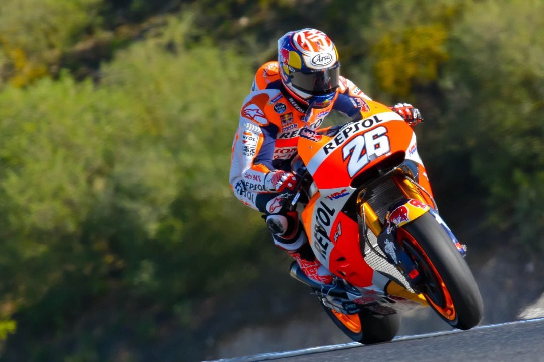 Dani Pedrosa durante unos entrenamientos en el Circuito de Jerez   