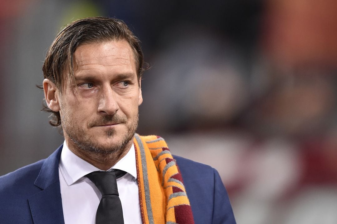 Francesco Totti, durante su homenaje en la AS Roma