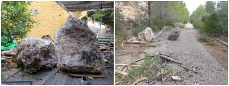 Rocas en una de las casas y en el camino de Casas del Algar